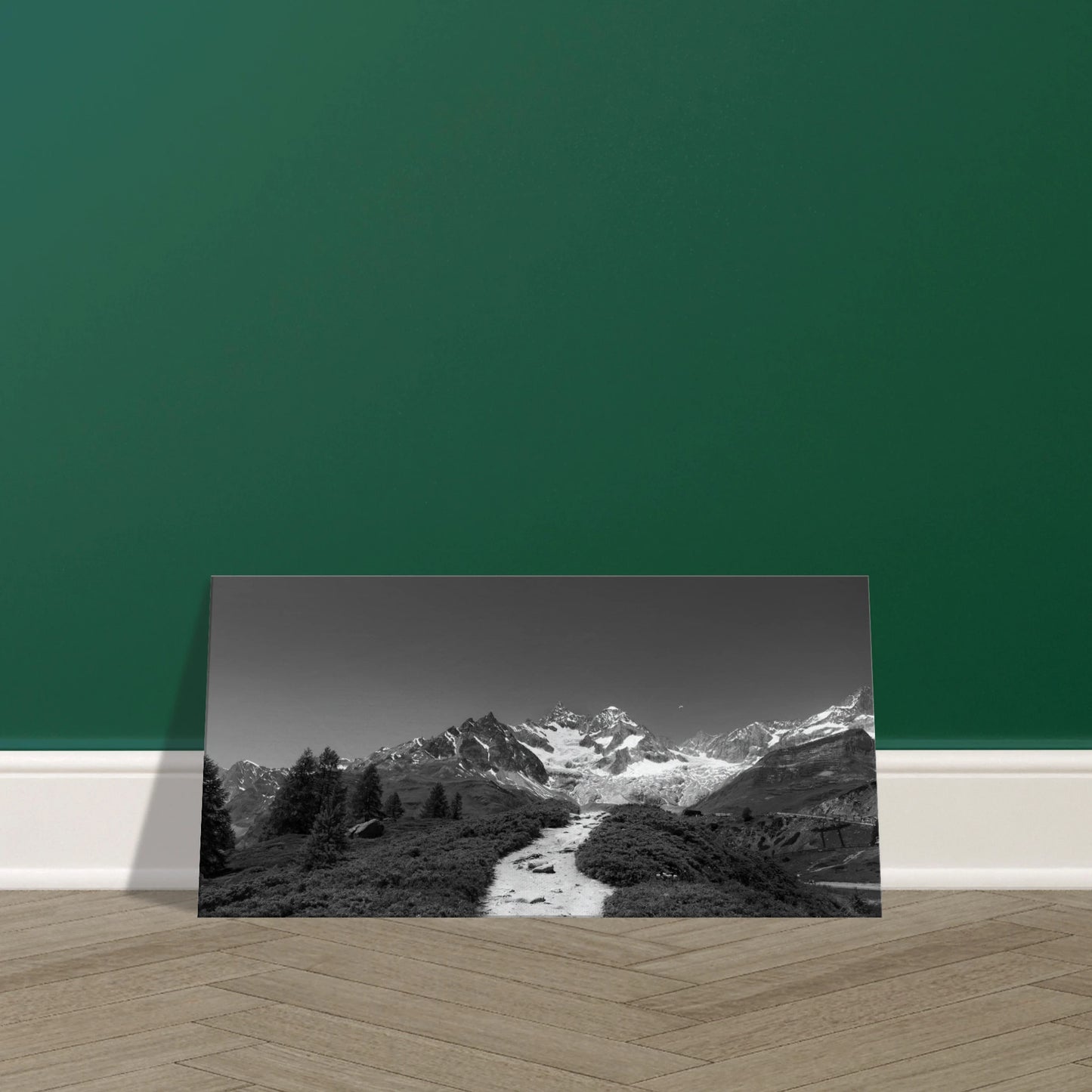 Matterhorn black and white panoramic canvas print Zermatt Switzerland