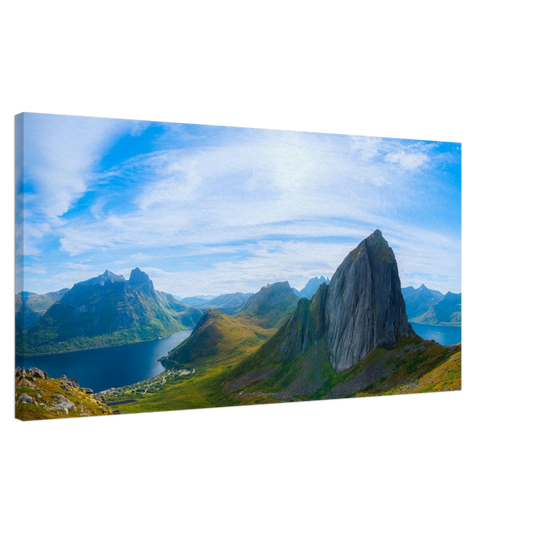Segla view from Hesten Senja Norway panoramic canvas print