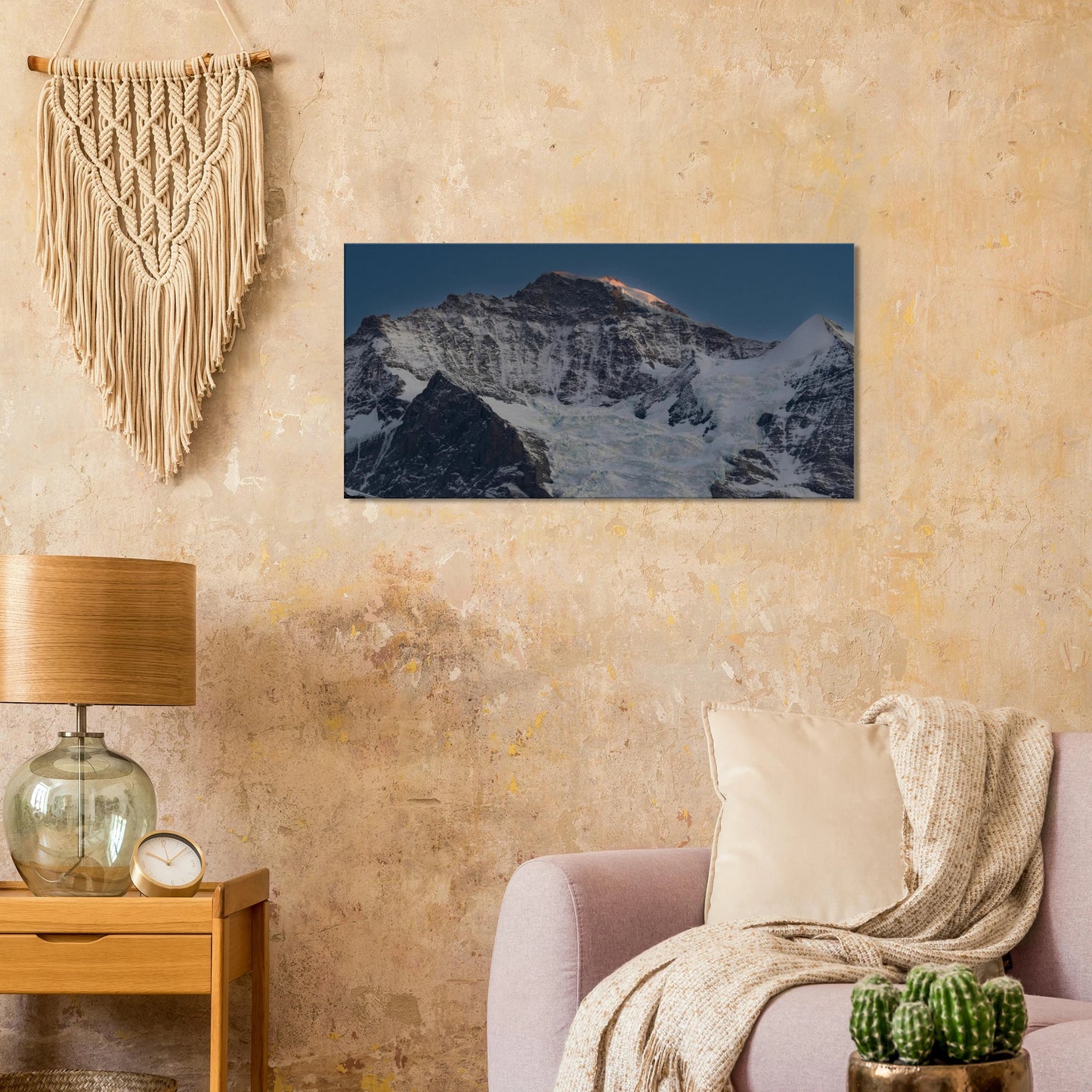 Eiger sunset Swiss Alps glacier panoramic canvas print