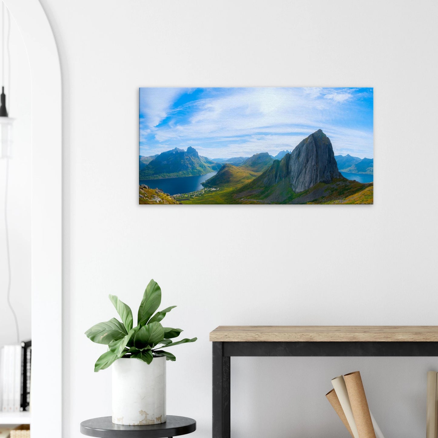 Segla view from Hesten Senja Norway panoramic canvas print
