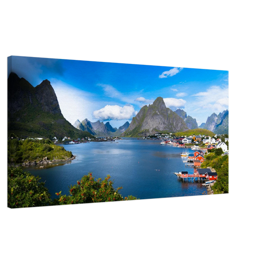 Reine village Lofoten Norway panoramic canvas print
