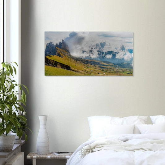Seceda Ridge Dolomites panoramic alpine canvas print Italy