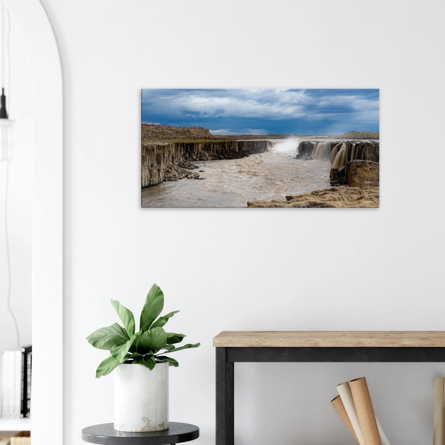 Skógafoss Waterfall Iceland panoramic canvas print
