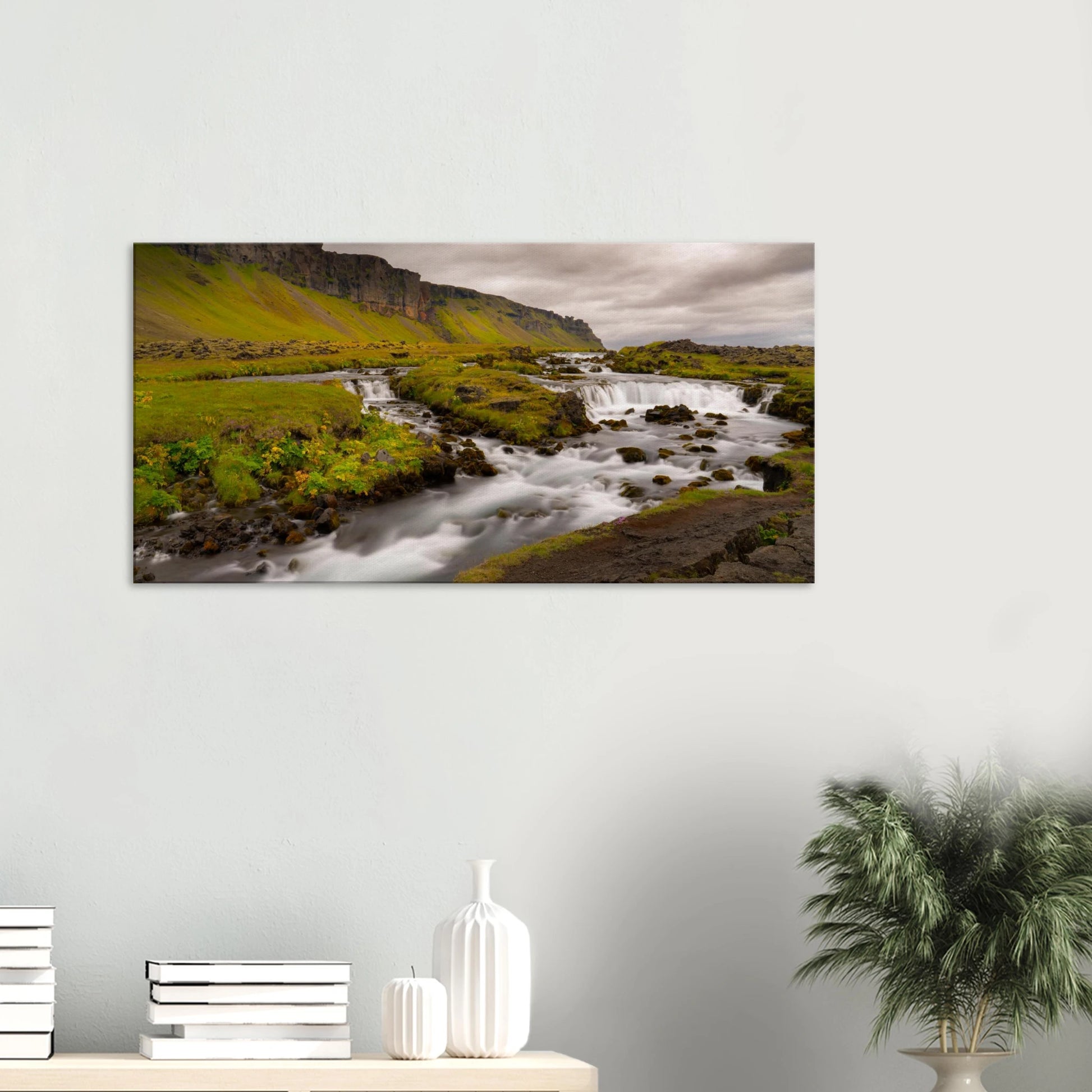 Fossalar Waterfall Iceland panoramic canvas print