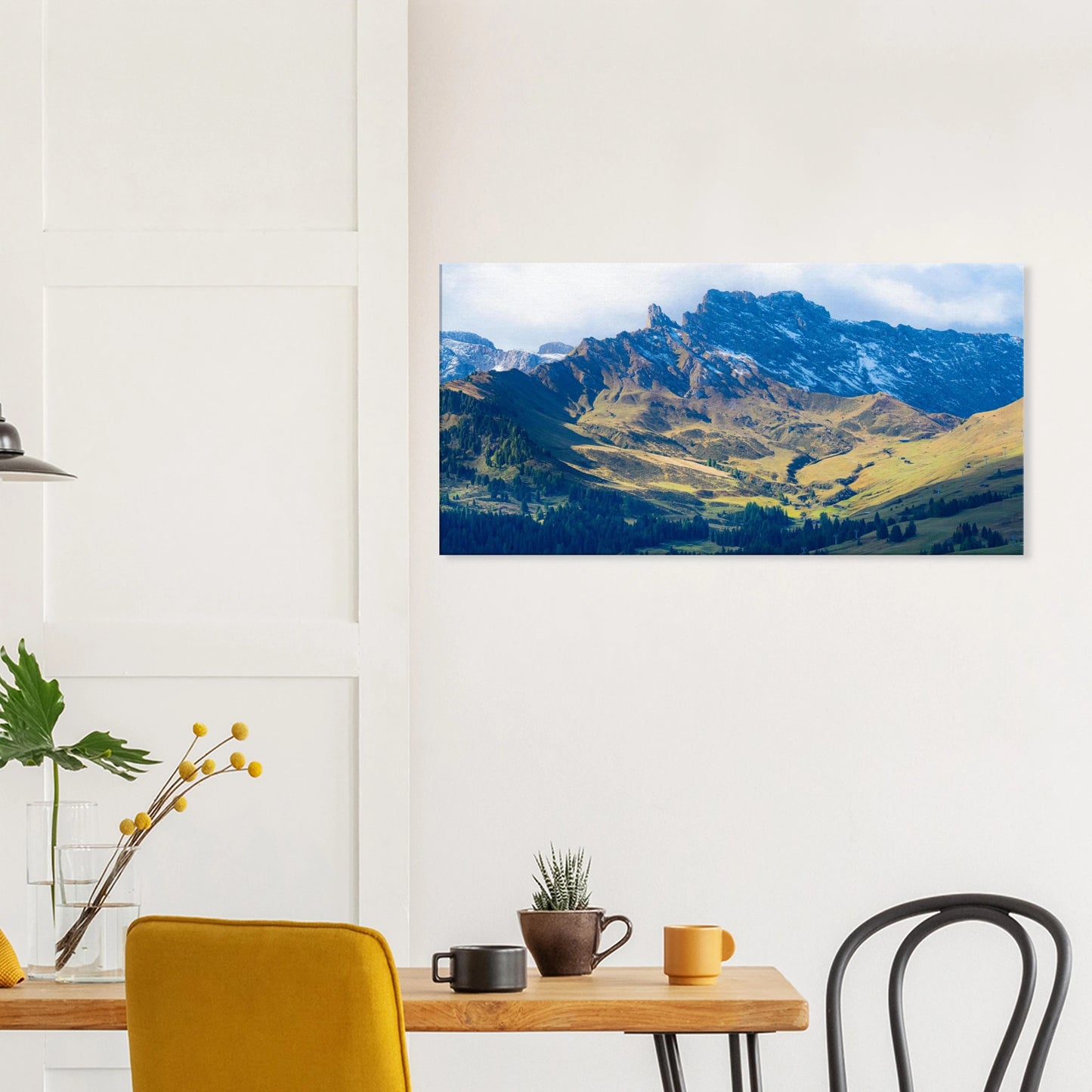 Alpe di Siusi Dolomites panoramic alpine meadow canvas print Italy