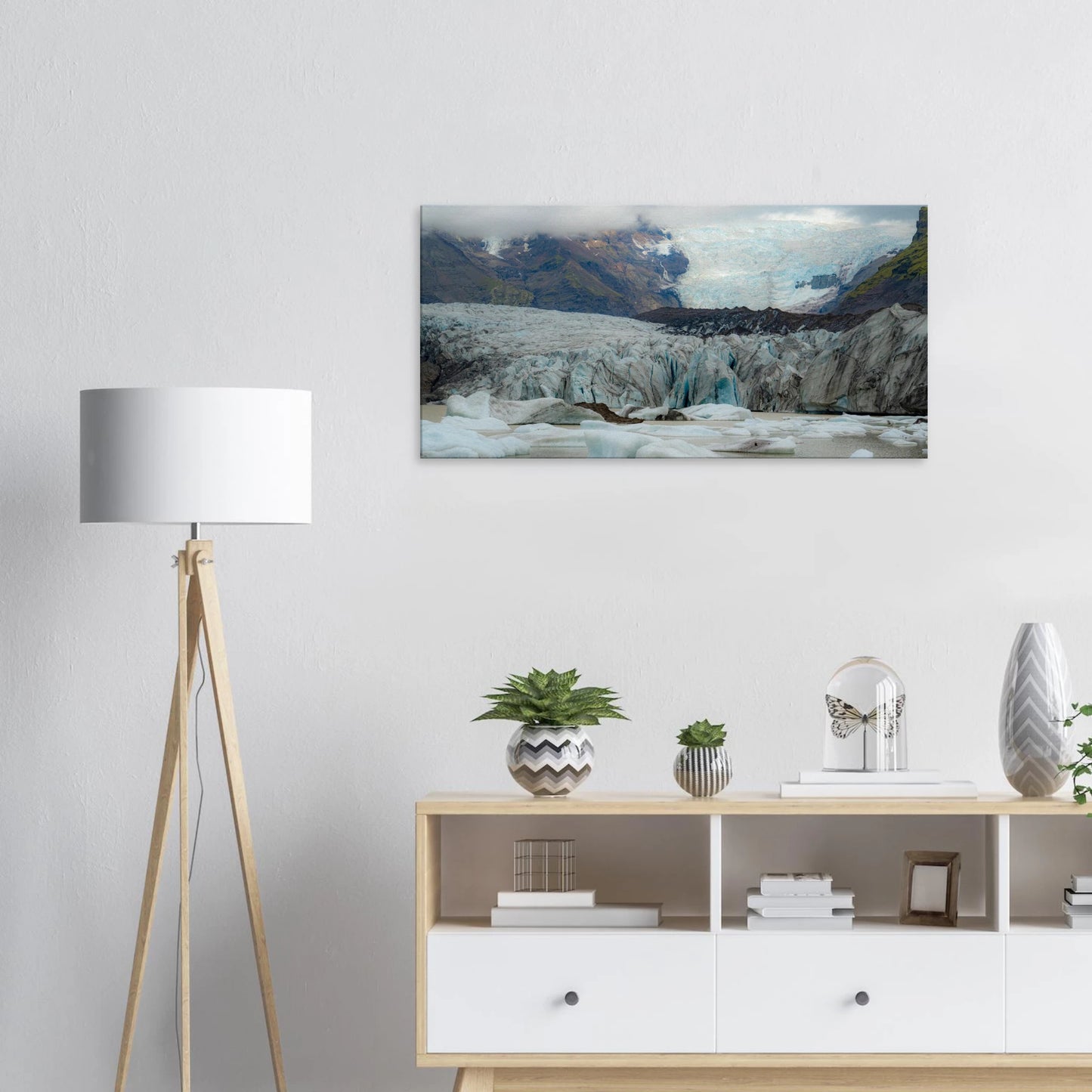 Fjallsjökull Glacier Iceland panoramic ice canvas print