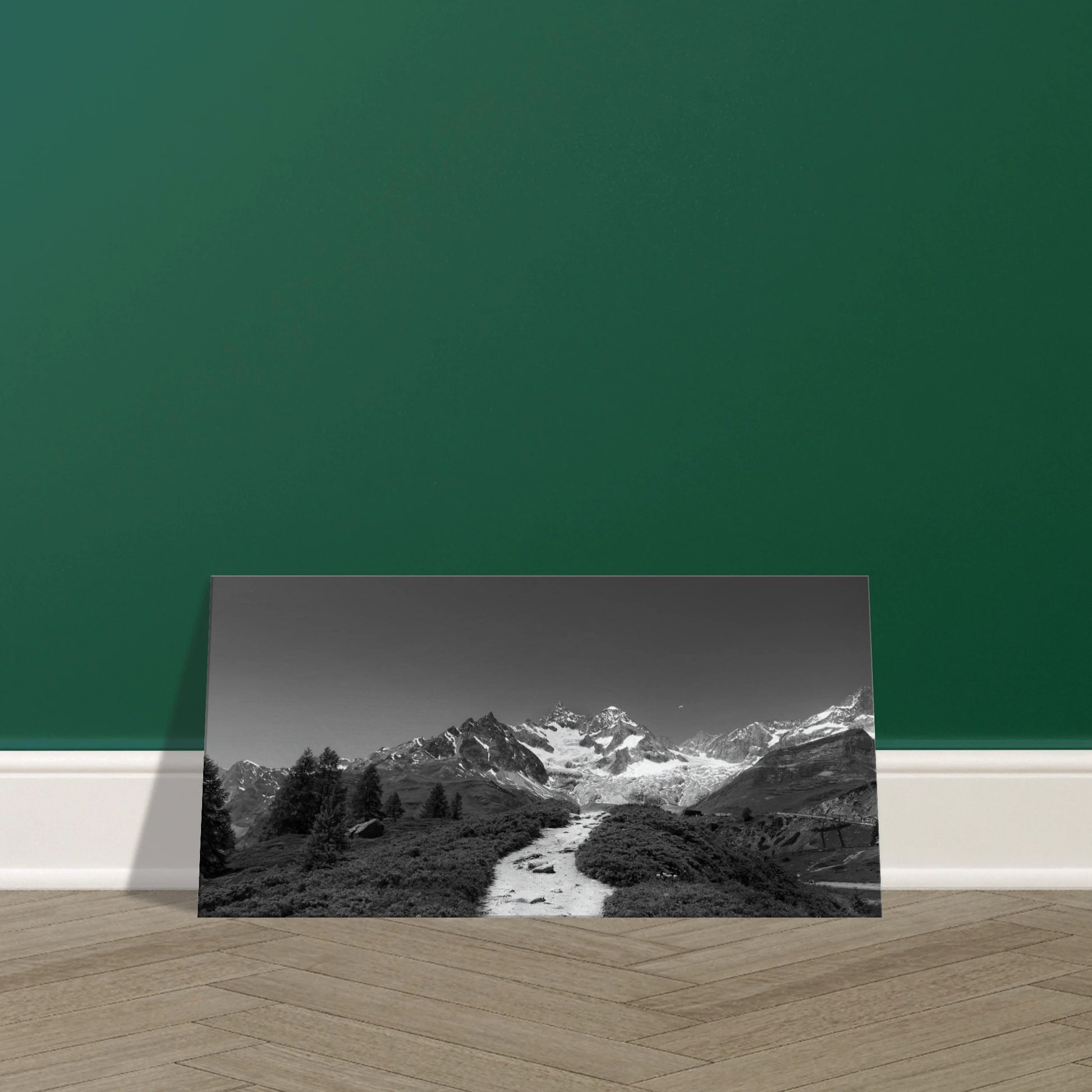 Matterhorn black and white panoramic canvas print Zermatt Switzerland