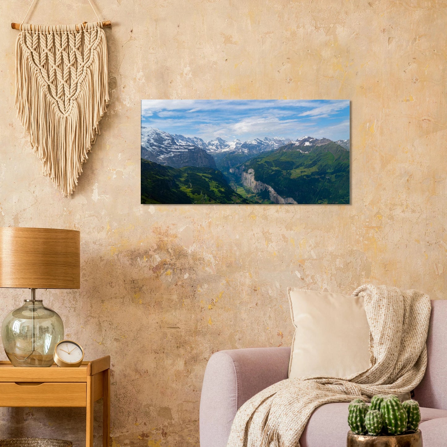 Lauterbrunnen Valley Switzerland panoramic alpine canvas print