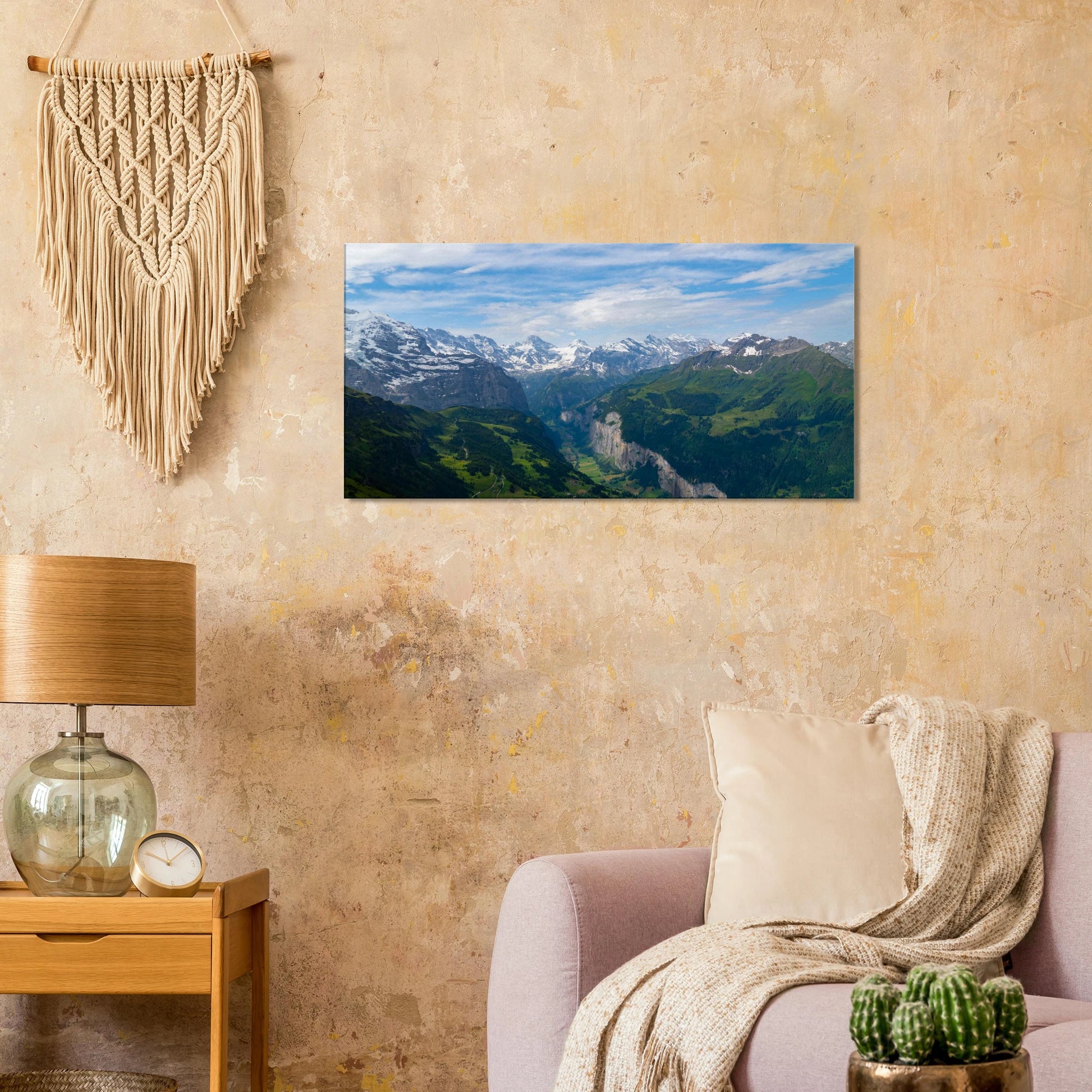 Lauterbrunnen Valley Switzerland panoramic alpine canvas print