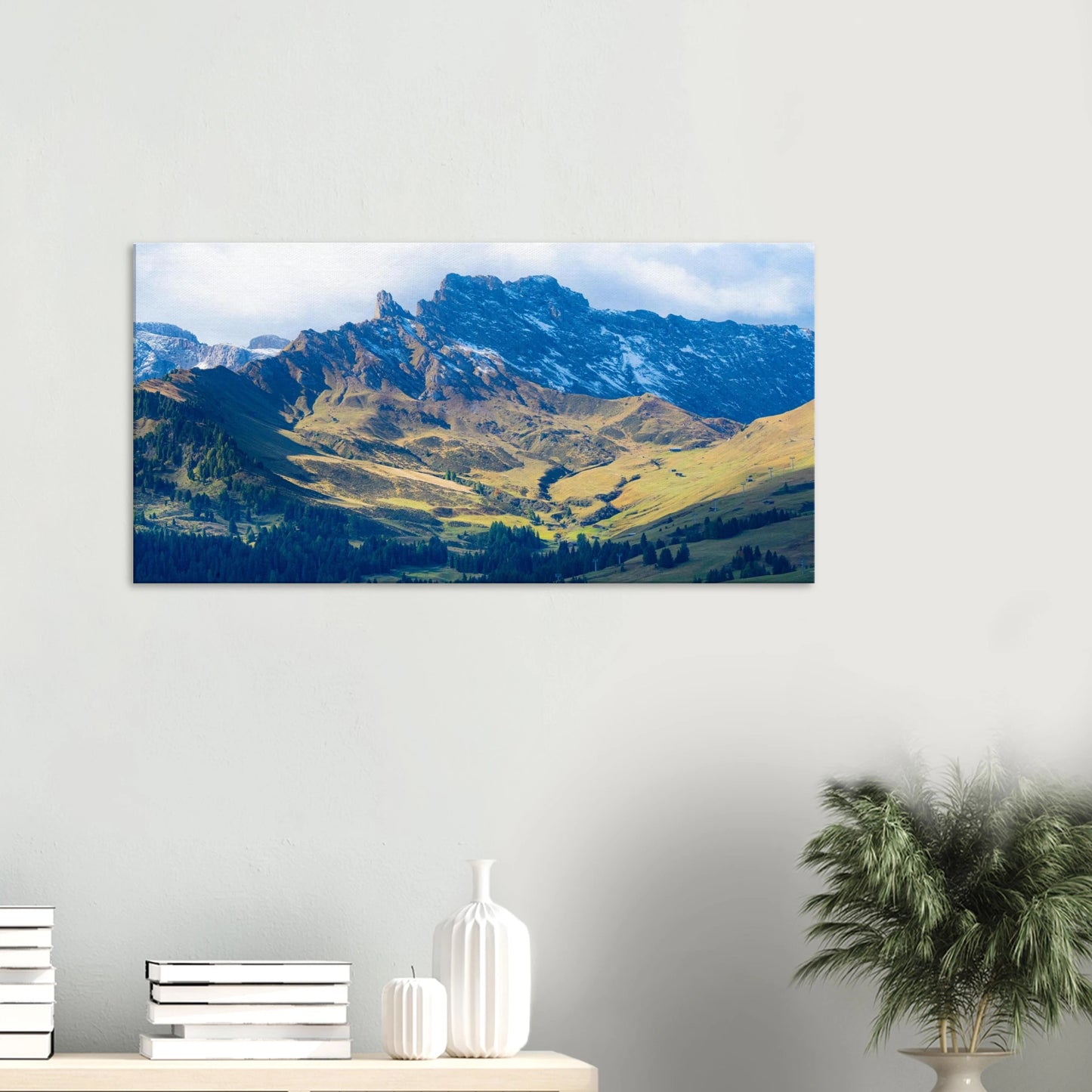 Alpe di Siusi Dolomites panoramic alpine meadow canvas print Italy