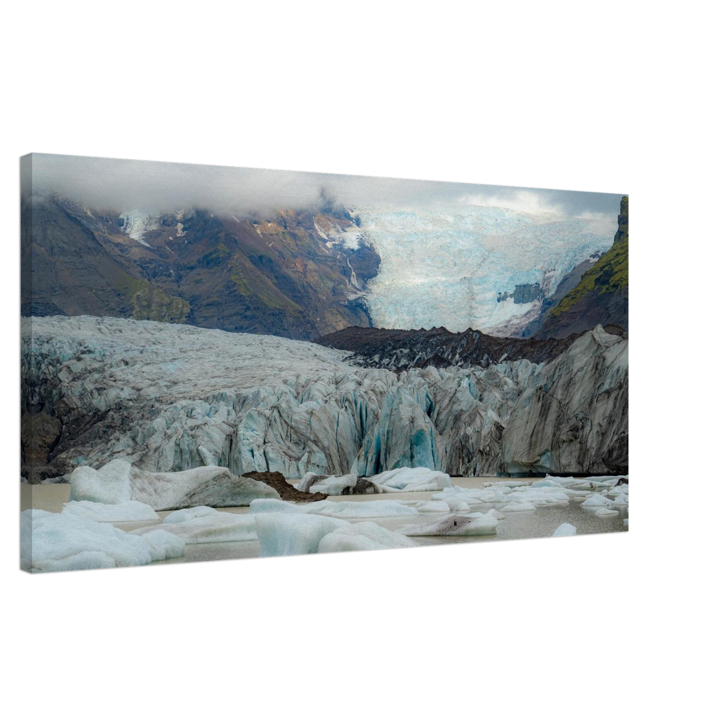 Fjallsjökull Glacier Iceland panoramic ice canvas print