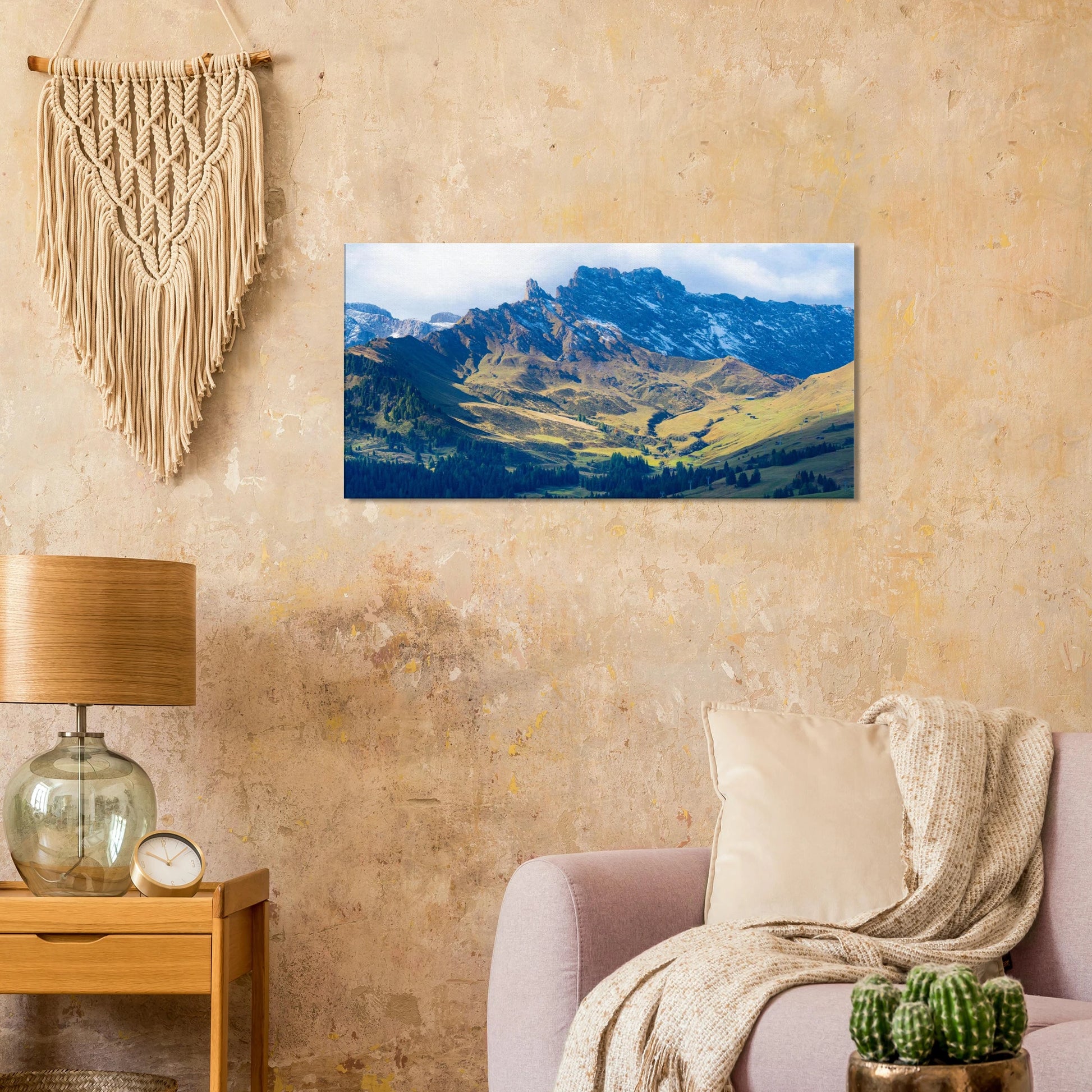 Alpe di Siusi Dolomites panoramic alpine meadow canvas print Italy