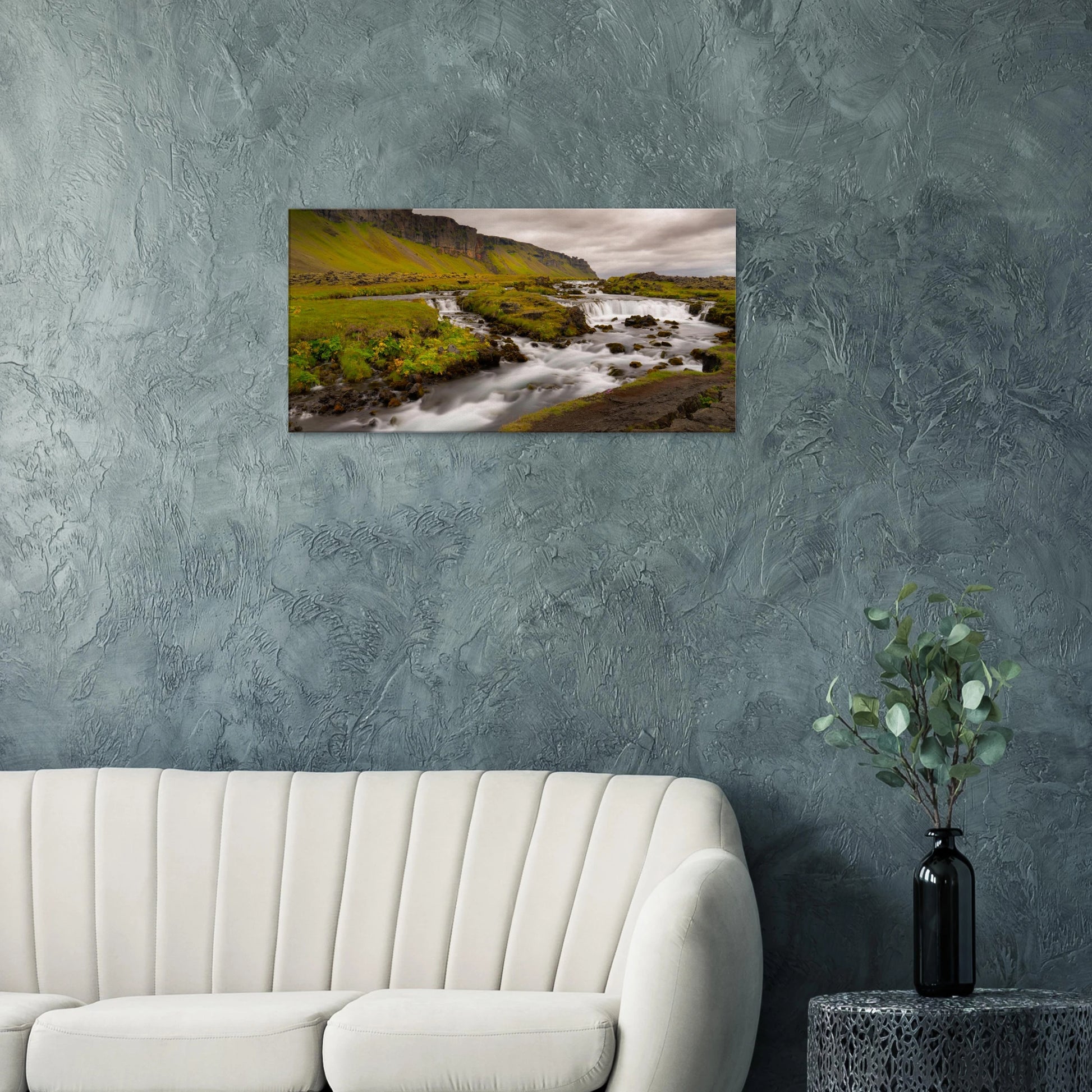Fossalar Waterfall Iceland panoramic canvas print