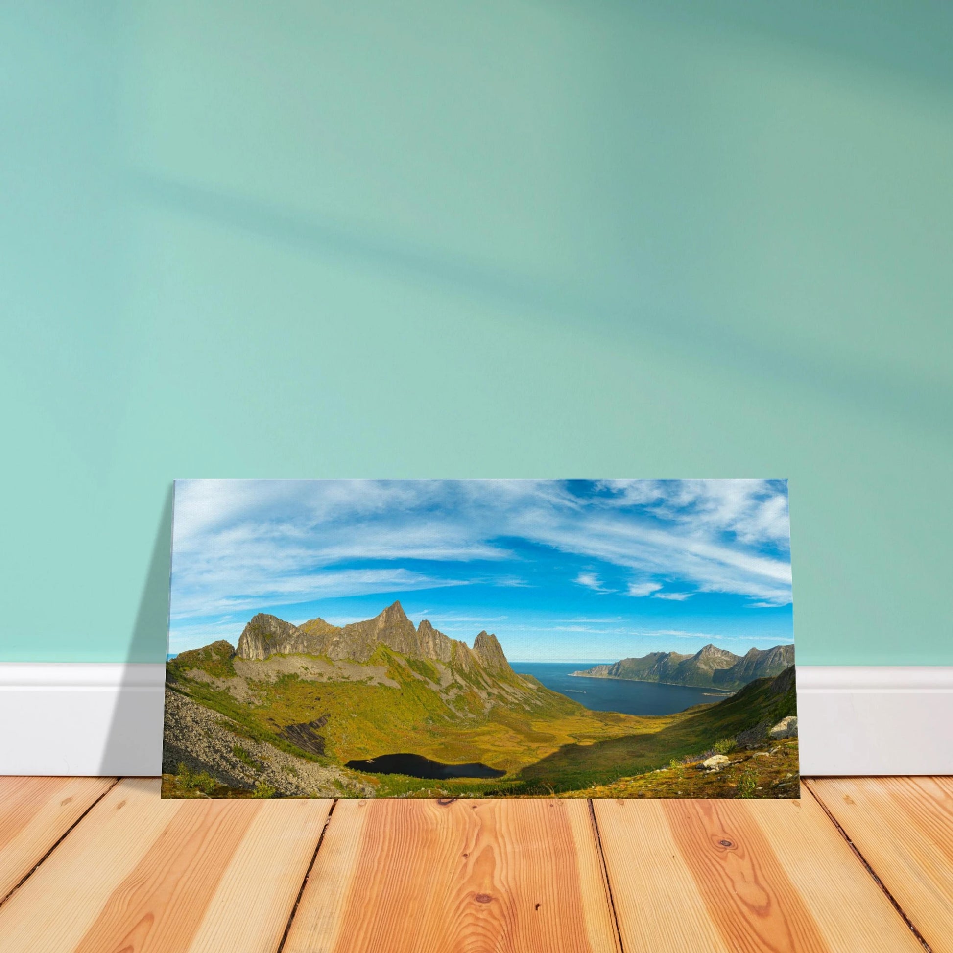 Panoramic view from Mount Hesten Senja Norway canvas print