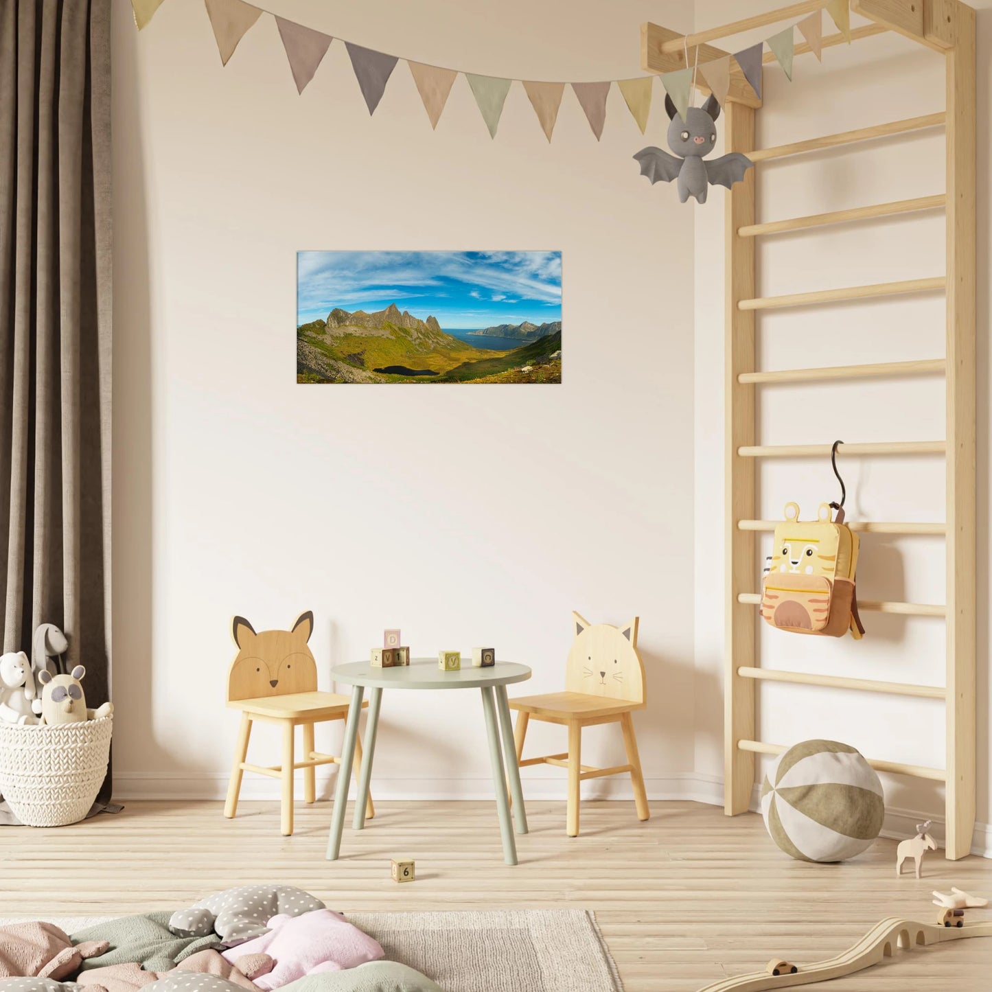 Panoramic view from Mount Hesten Senja Norway canvas print