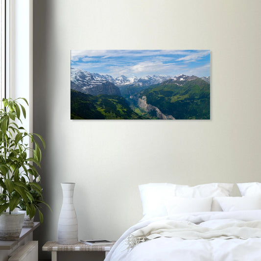 Lauterbrunnen Valley Switzerland panoramic alpine canvas print