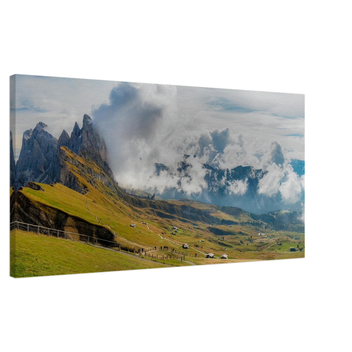 Seceda Ridge Dolomites panoramic alpine canvas print Italy