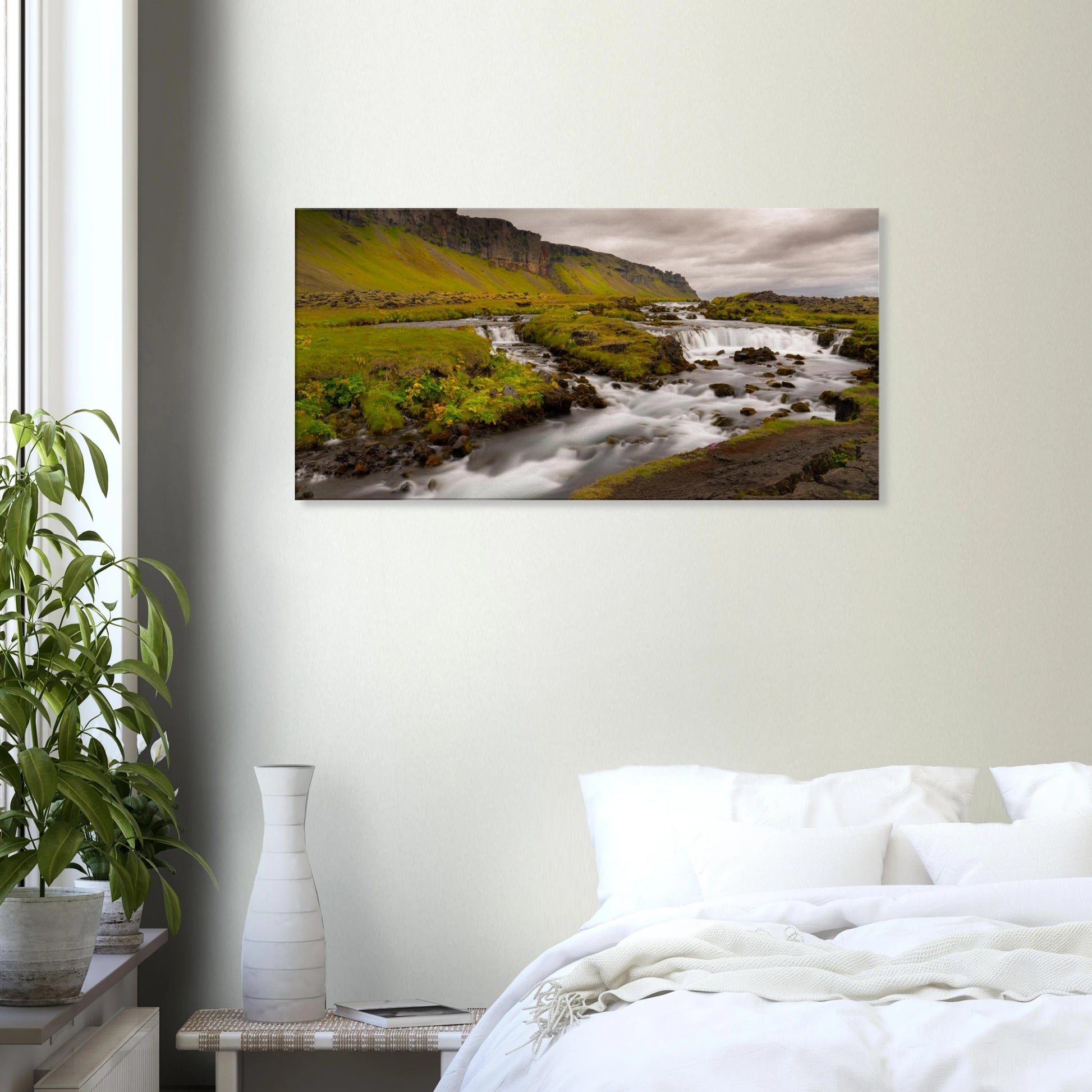 Fossalar Waterfall Iceland panoramic canvas print