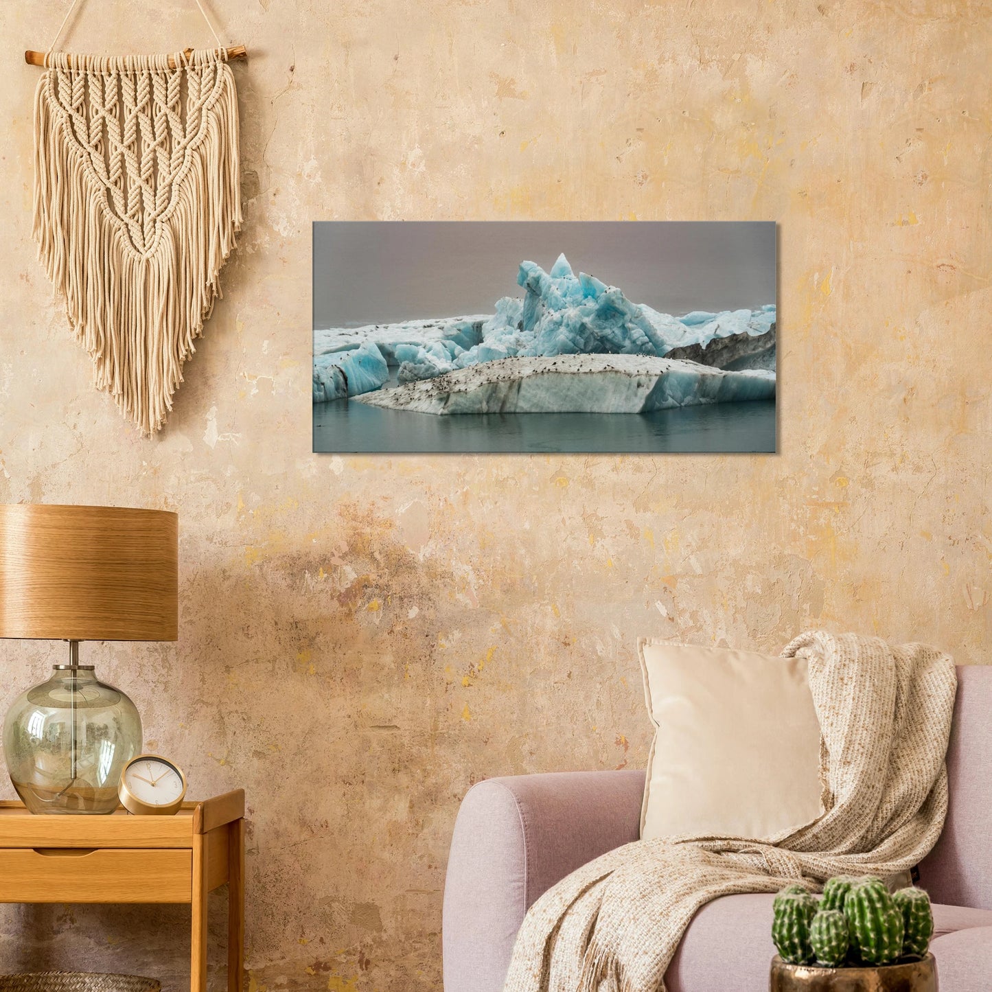 Jökulsárlón iceberg lagoon Iceland panoramic canvas print