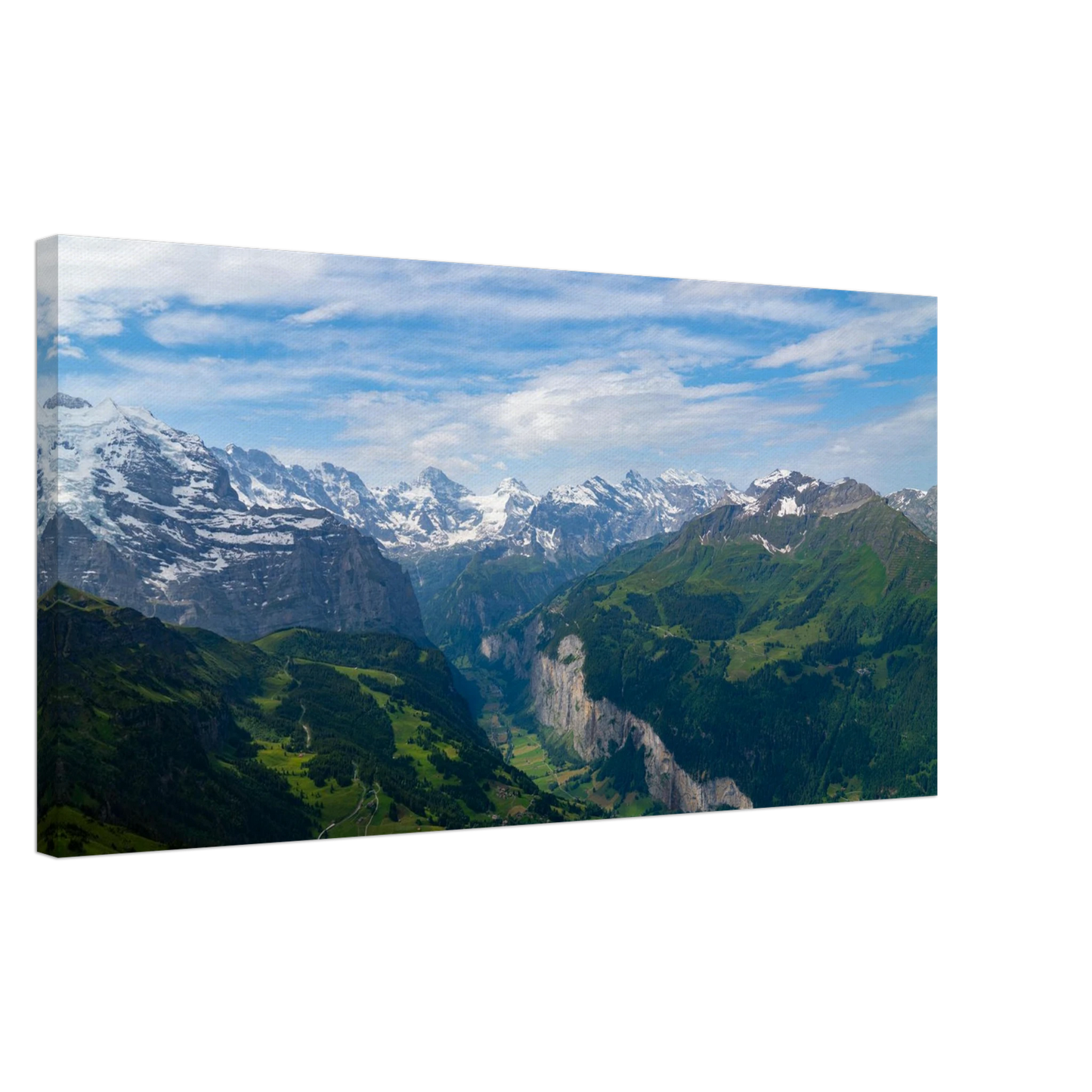 Lauterbrunnen Valley Switzerland panoramic alpine canvas print