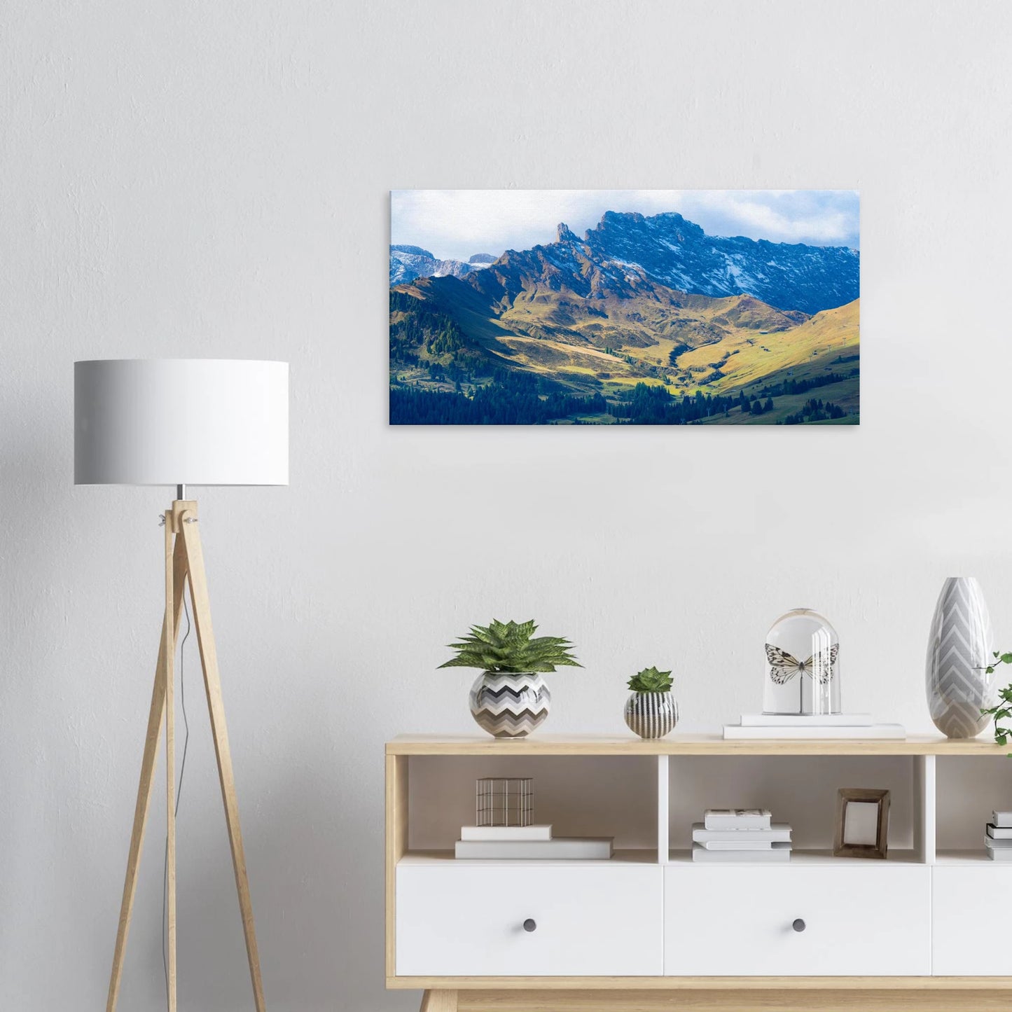 Alpe di Siusi Dolomites panoramic alpine meadow canvas print Italy
