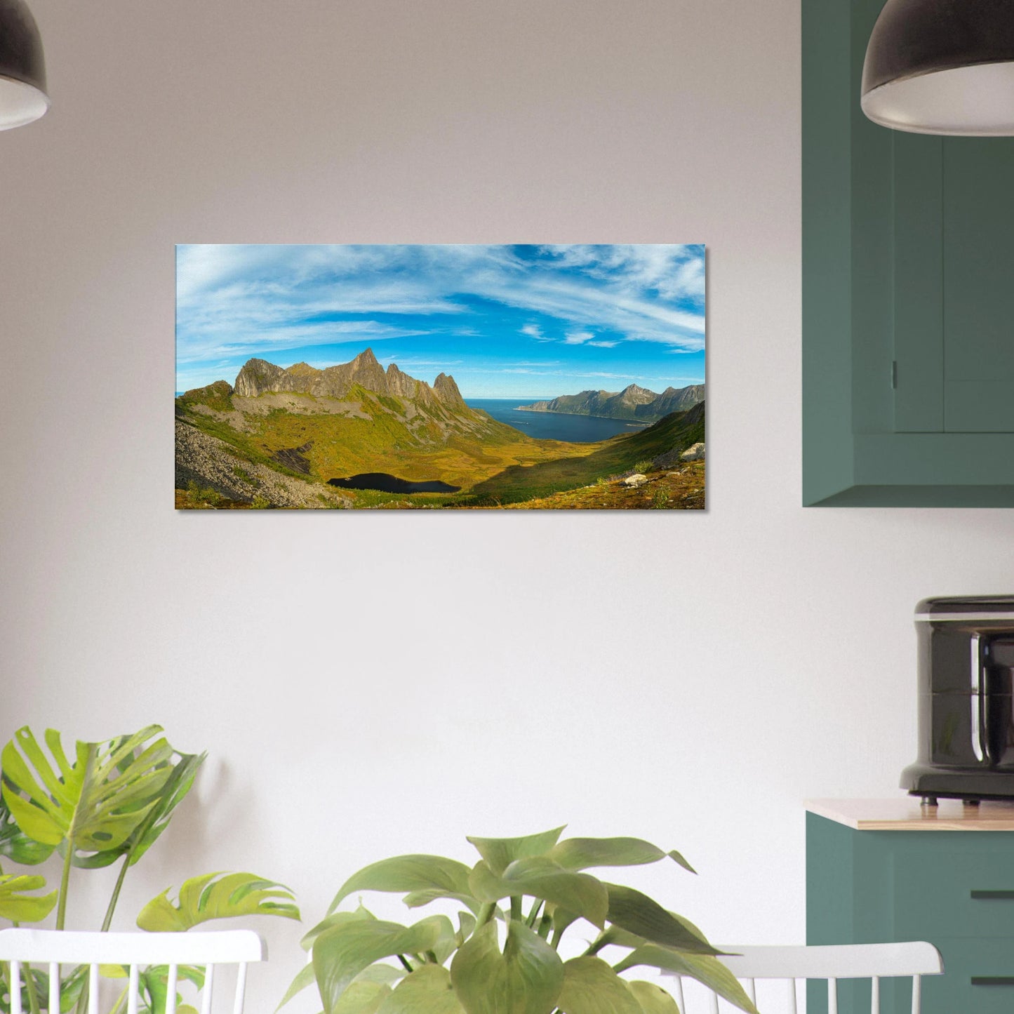 Panoramic view from Mount Hesten Senja Norway canvas print