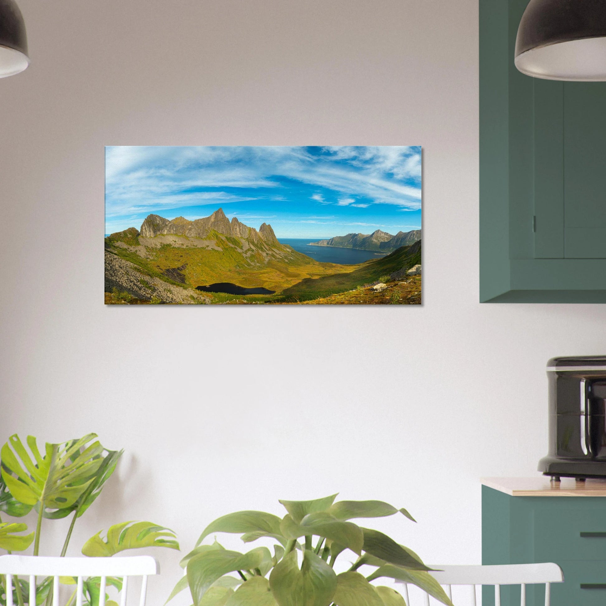 Panoramic view from Mount Hesten Senja Norway canvas print