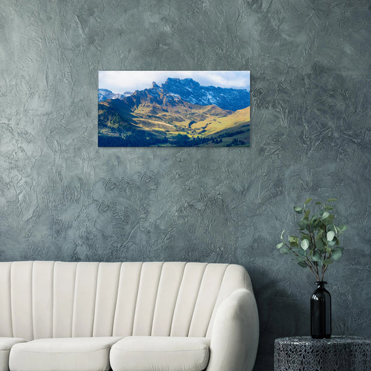 Alpe di Siusi Dolomites panoramic alpine meadow canvas print Italy