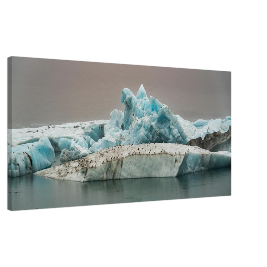 Jökulsárlón iceberg lagoon Iceland panoramic canvas print