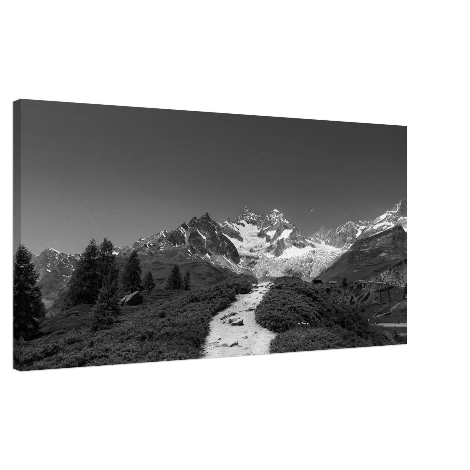 Matterhorn black and white panoramic canvas print Zermatt Switzerland
