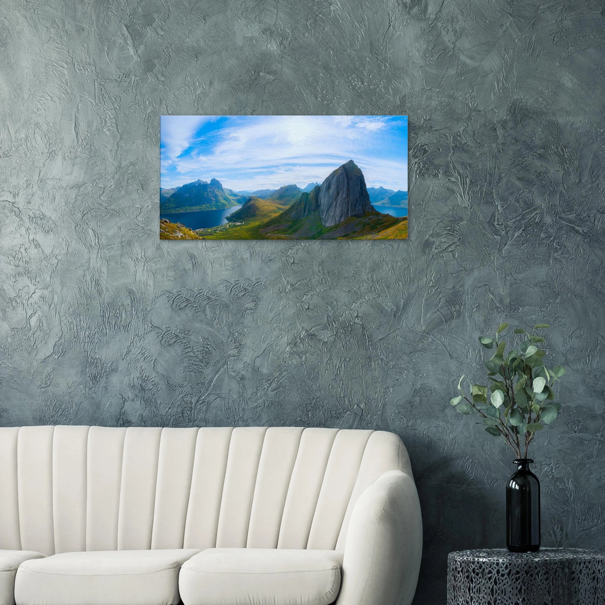 Segla view from Hesten Senja Norway panoramic canvas print