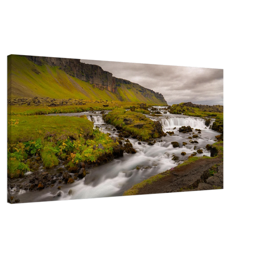 Fossalar Waterfall Iceland panoramic canvas print