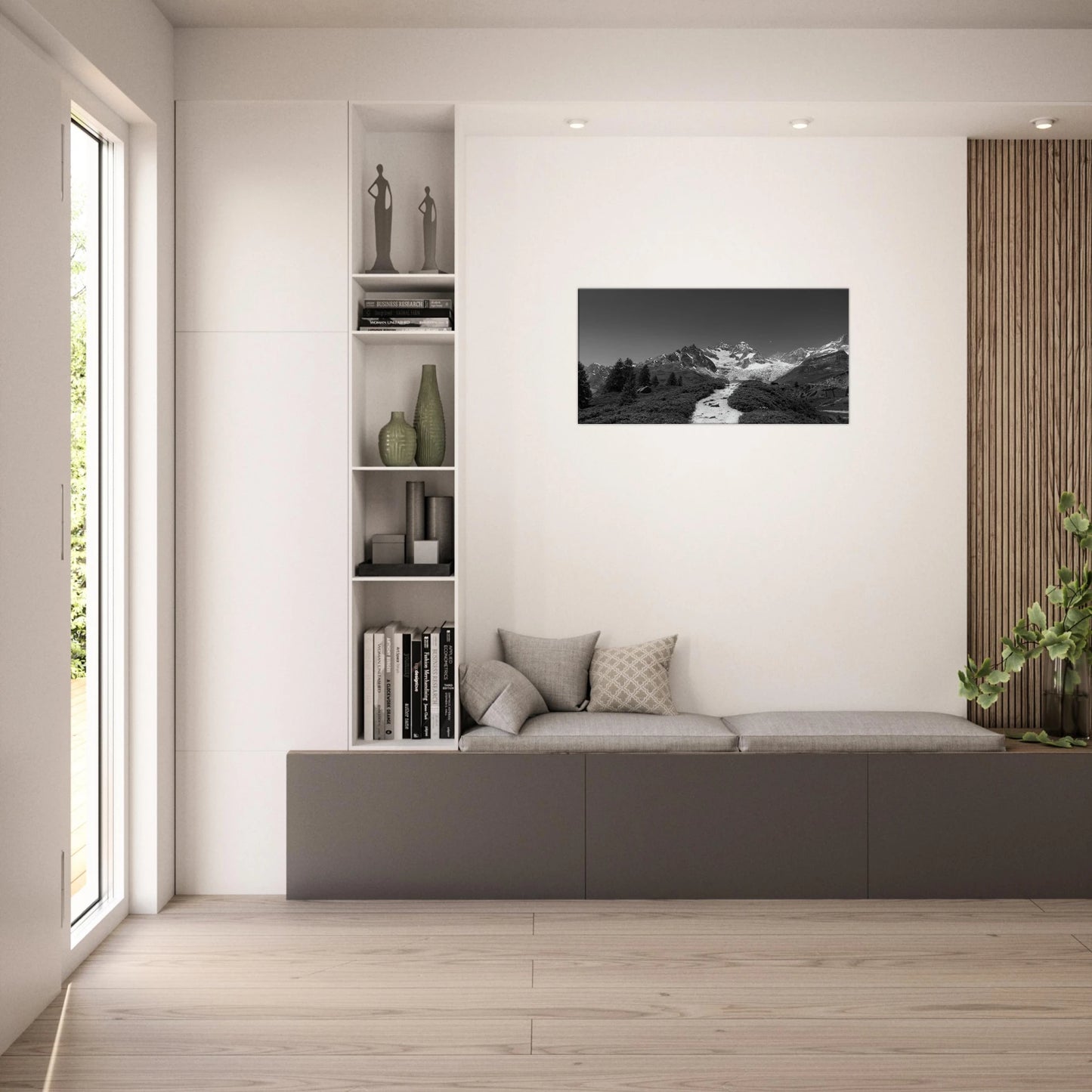 Matterhorn black and white panoramic canvas print Zermatt Switzerland