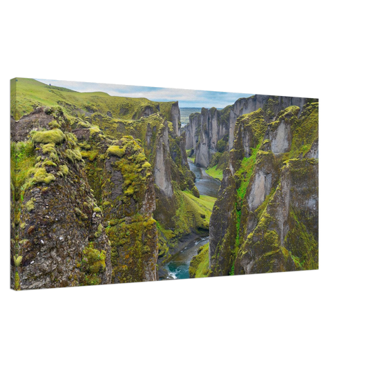 Fjadrargljufur Canyon landscape photography canvas print from Iceland.